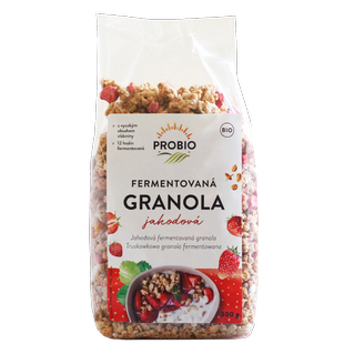 Műsli křupavé - granola fermentovaná jahodová 300 g BIO PROBIO 