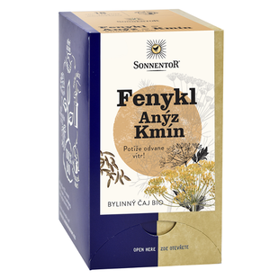 Čaj porcovaný - Fenykl Anýz Kmín 30,6 g BIO SONNENTOR