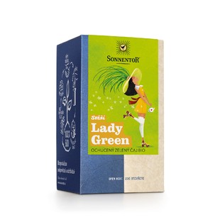 Čaj porcovaný - Svěží Lady Green, ochucený zelený čaj 21,6g BIO SONNENTOR