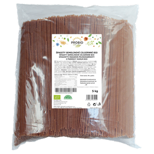 GASTRO - Špagety semolinové celozrnné 5 kg BIO PROBIO