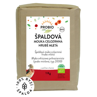 Mouka špaldová celozrnná hrubě mletá 1 kg BIO PROBIO 