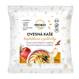 Kaše ovesná s jablíčky bezlepková jednoporcová 65 g BIO PROBIO 