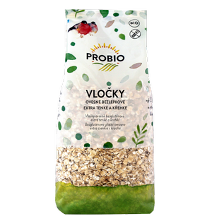 Vločky ovesné bezlepkové extra tenké a křehké 500 g BIO PROBIO