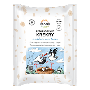 Krekry fermentované len, mák 40 g BIO PROBIO