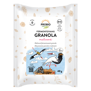 Müsli křupavé - granola fermentovaná malinová jednoporcová 40 g BIO PROBIO 