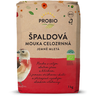 Mouka špaldová celozrnná jemně mletá 1 kg BIO PROBIO KLASA
