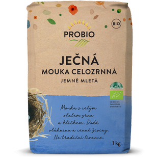Mouka ječná celozrnná jemně mletá 1 kg BIO PROBIO