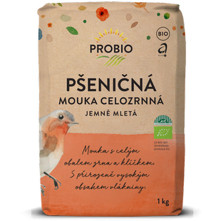 Mouka pšeničná celozrnná jemně mletá 1 kg BIO PROBIO KLASA