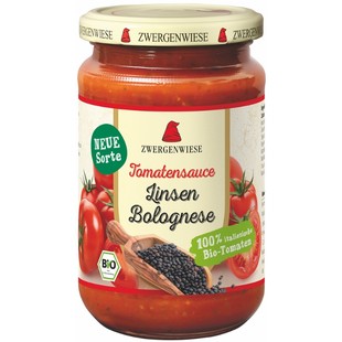 Omáčka boloňská rajčatová s čočkou 340 g BIO ZWERGENWIESE