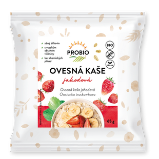 Kaše ovesná jahodová bezlepková jednoporcová 65 g BIO PROBIO
