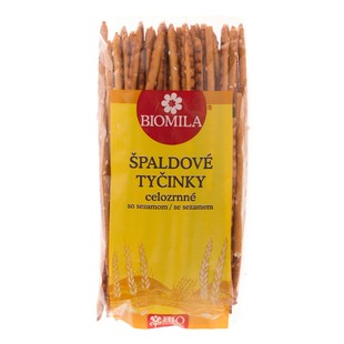 Tyčinky špaldové celozrnné se sezamem 150 g BIO BIOMILA dočasně nedostupné