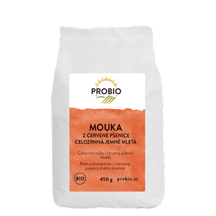 Mouka z červené pšenice celozrnná jemně mletá 450 g BIO PROBIO 