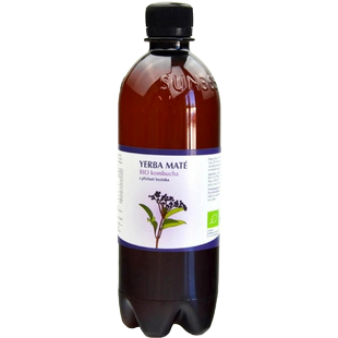 Kombucha Yerba Maté s příchutí Bezinka 500 ml BIO