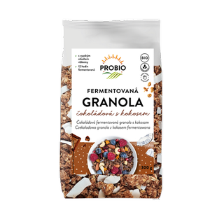 Müsli křupavé - granola fermentovaná čokoládová s kokosem 300 g BIO PROBIO 