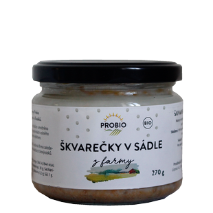 MASNÝ VÝROBEK Škvarečky v sádle 270 g BIO PROBIO